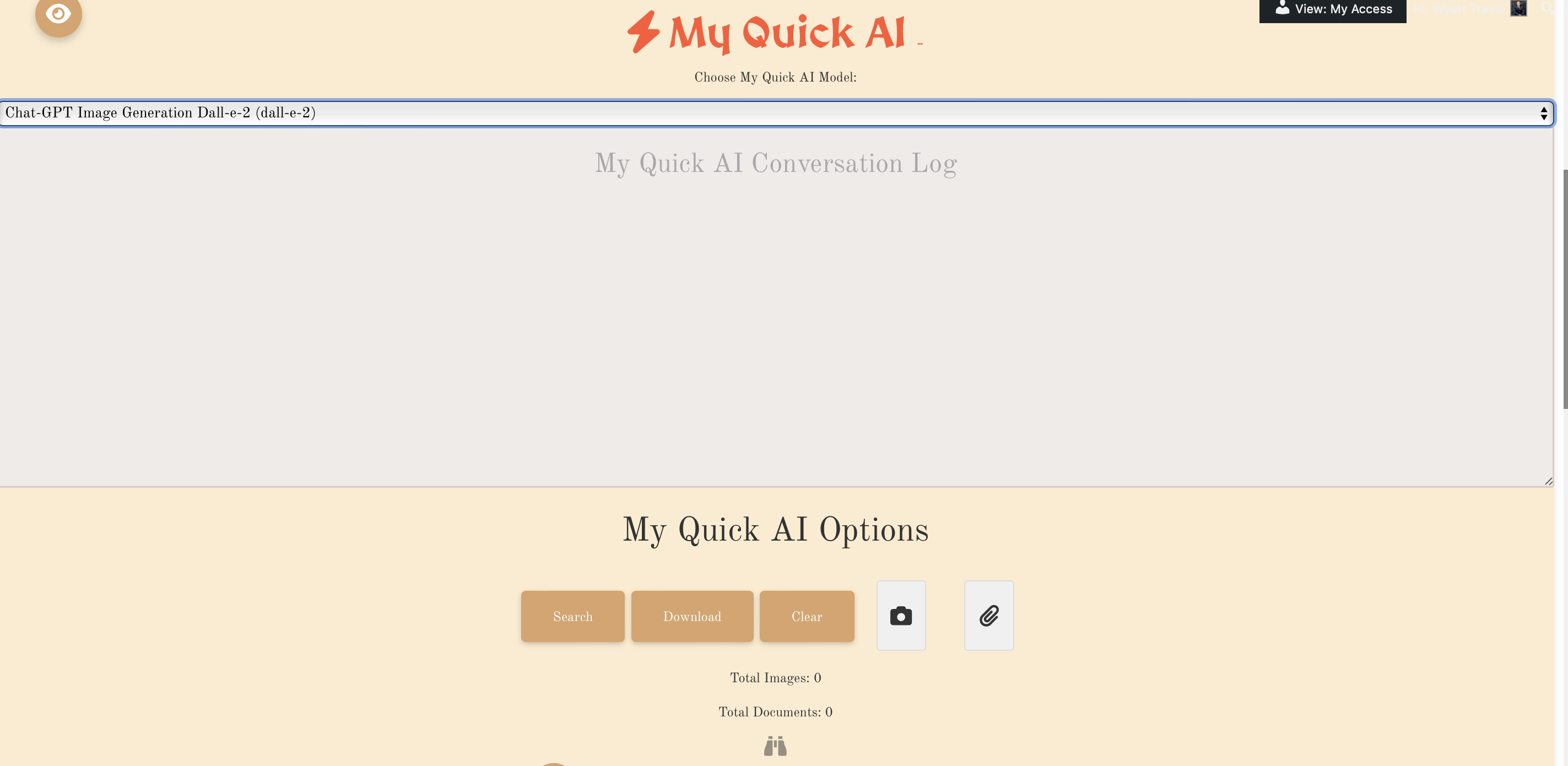 My quick ai interface